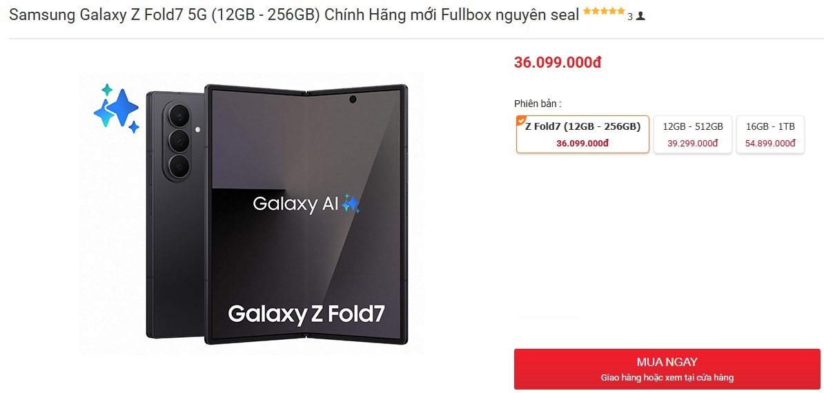 Giá Galaxy Z Fold7 giảm hơn chục triệu đồng sau một năm lên kệ