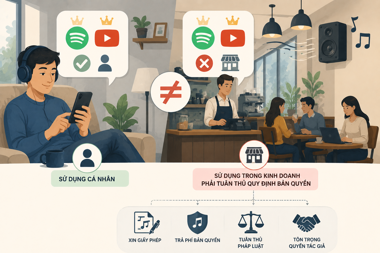 Cách tính tiền bản quyền khi quán cà phê sử dụng nhạc - 4