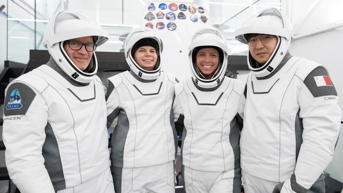 Các phi hành gia của nhiệm vụ Fram2 (từ trái sang phải): Eric Phillips, Rabea Rogge, Jannicke Mikkelsen và Chun Wang. Ảnh: SpaceX