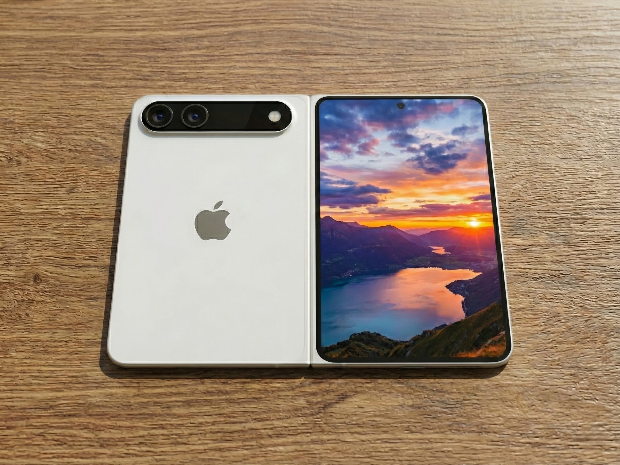 Ảnh dựng thiết kế chiếc iPhone gập đầu tiên của Apple dựa trên các tin đồn. Ảnh: Ice Universe