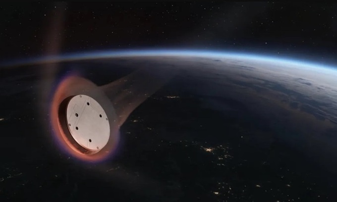Mô phỏng tàu Starfall bay trở lại khí quyển. Ảnh: SpaceX