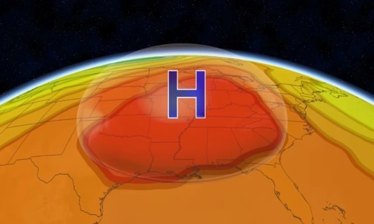 Vòm nhiệt có thể biến nước Mỹ thành lò nung. Ảnh: CNN Weather